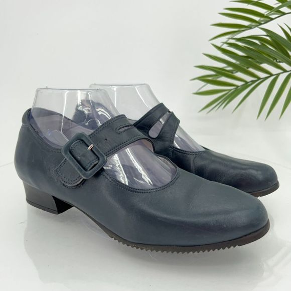 BeautiFeel Shoes - BeautiFeel Katherina Women's 38 7 Leather Pump Mary Jane Blue Shoes Low Heel